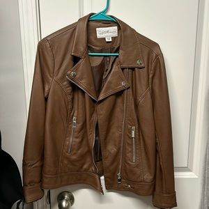 Brown leather jacket